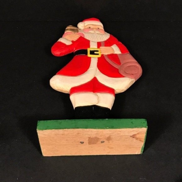Vintage Folk art Santa Christmas decoration, Carved wood standing Kris Kringle C - Picture 7 of 10